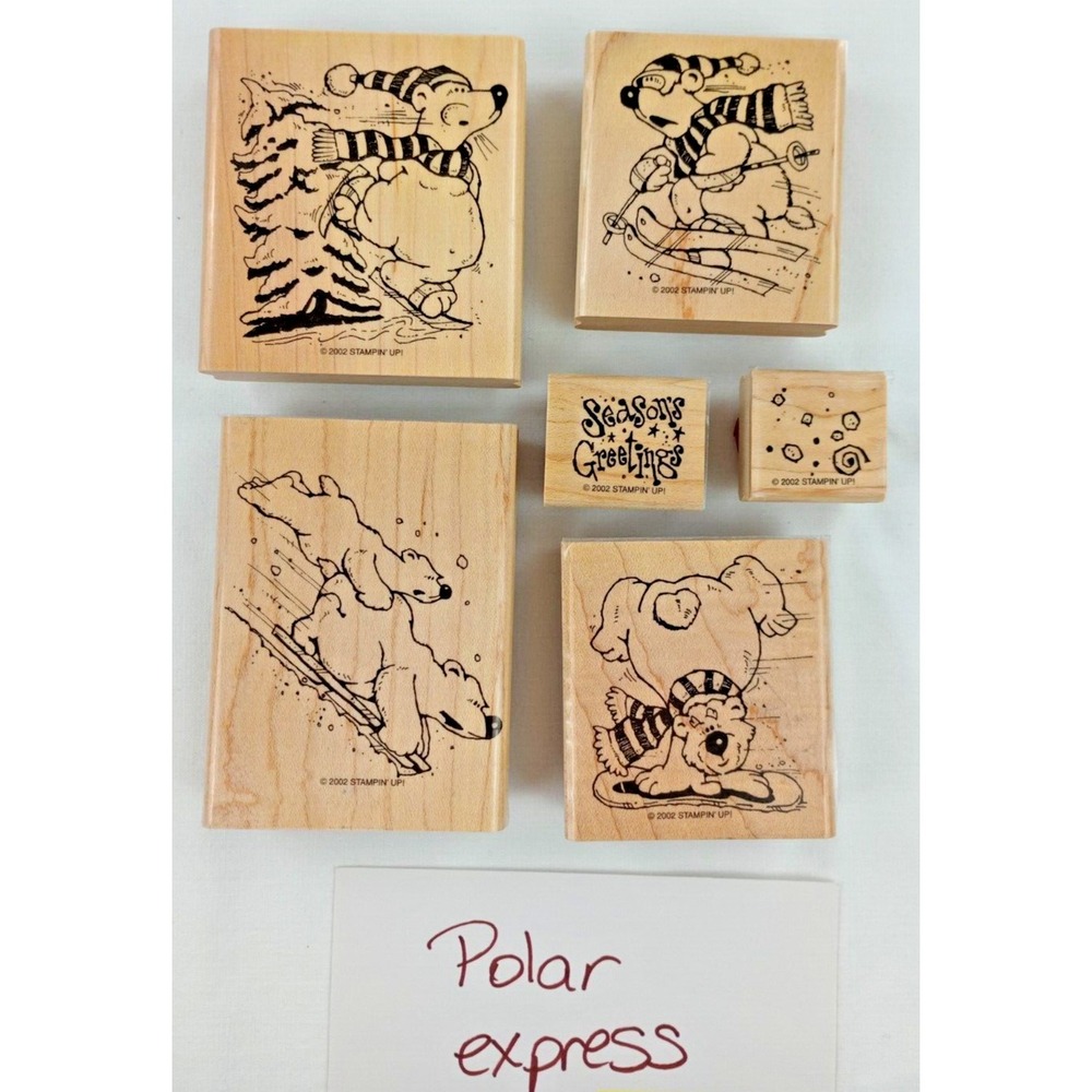 Stampin Up‎ Lot of 6 Stamps Polar Express Set 2002